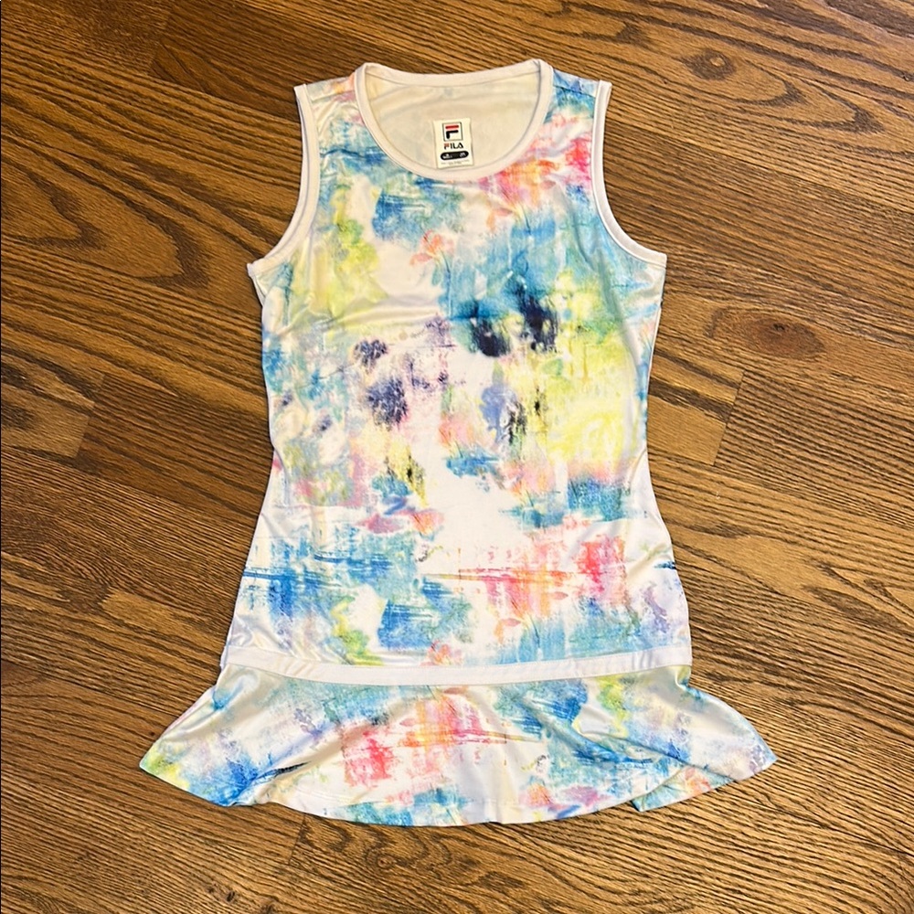 EUC Fila Blue and Yellow Tank Top Tennis Dress; S